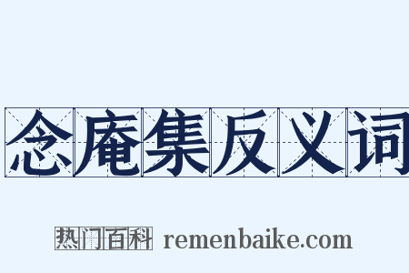 念庵集反义词是什么意思的图片